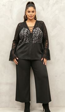 Immagine di PLUS SIZE ANIMAL PRINT STRETCH TOP